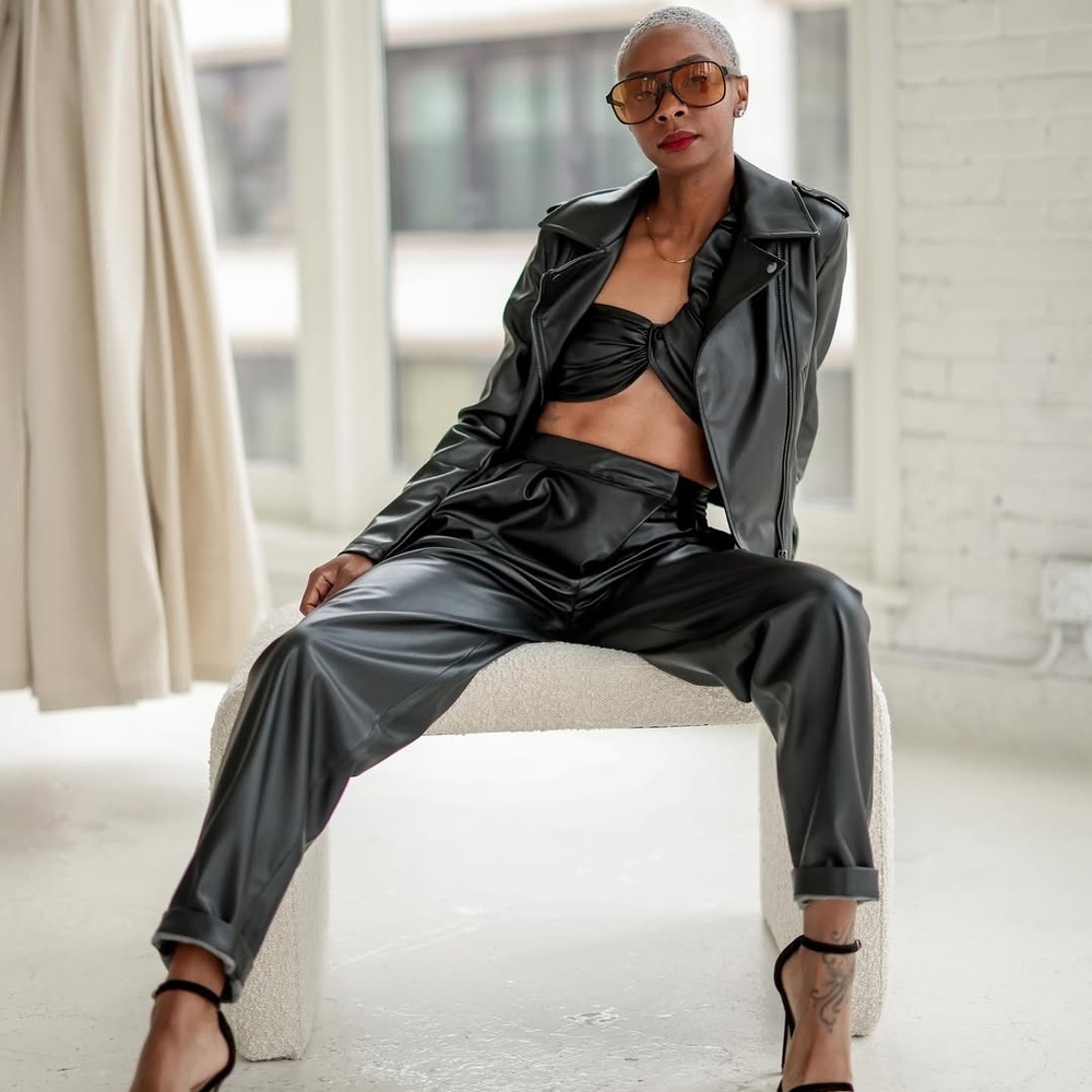 NWT The Drop x @SignedBlake Black Vegan Leather Pants | Size Small